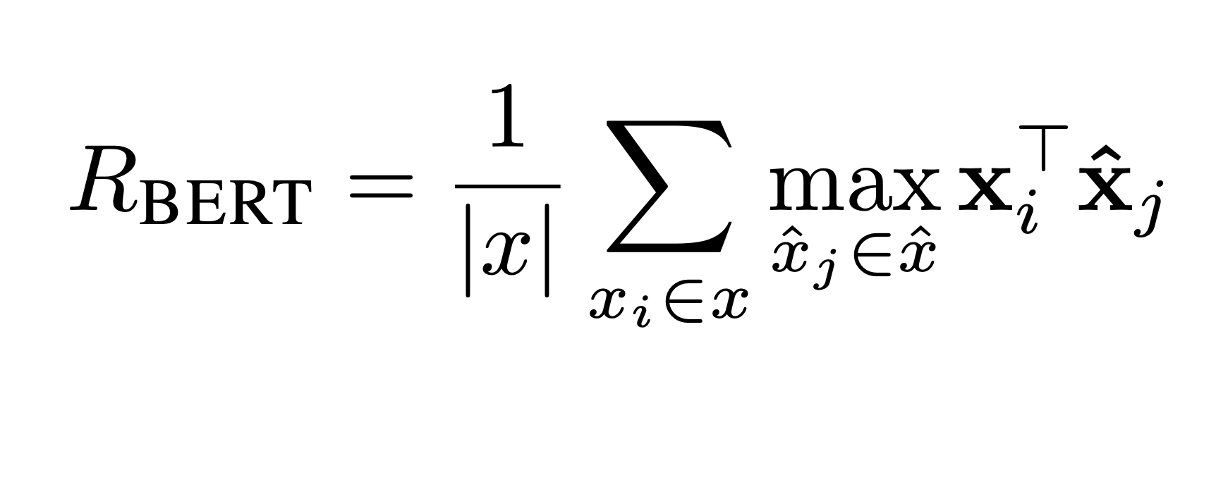 Mathematical formula for BERTRecall